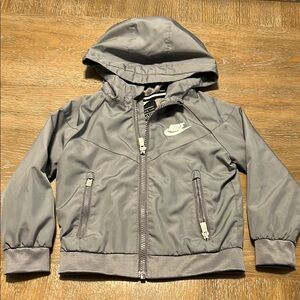Nike Gray Hooded Raincoat with Elasticated Cuffs